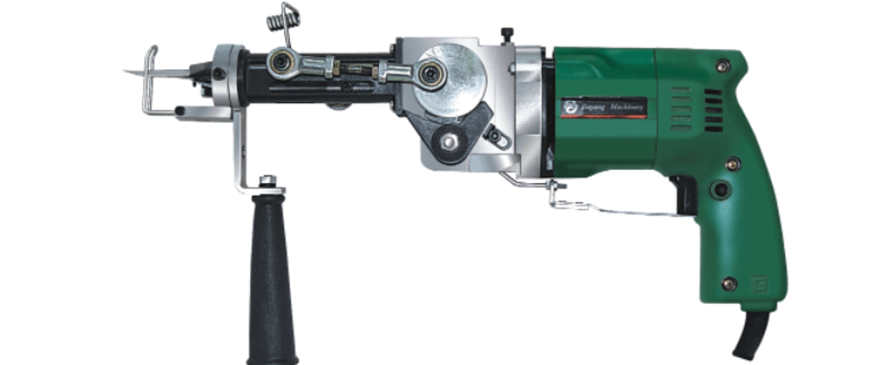 What is the process of tufting with a tufting gun